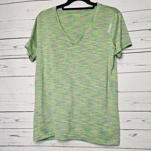 Reebok Short Sleeve Green Space Dye Athletic Top